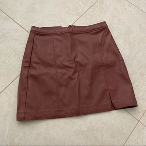 Leather mini skirt